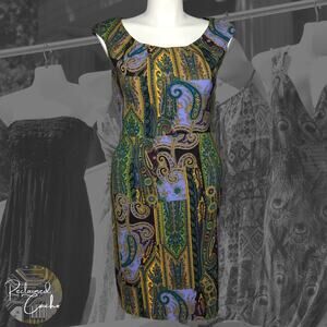 Aa Studio Paisley Cap Sleeve Dress - Size 10
